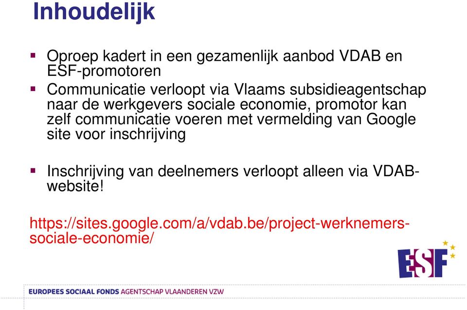 communicatie voeren met vermelding van Google site voor inschrijving Inschrijving van