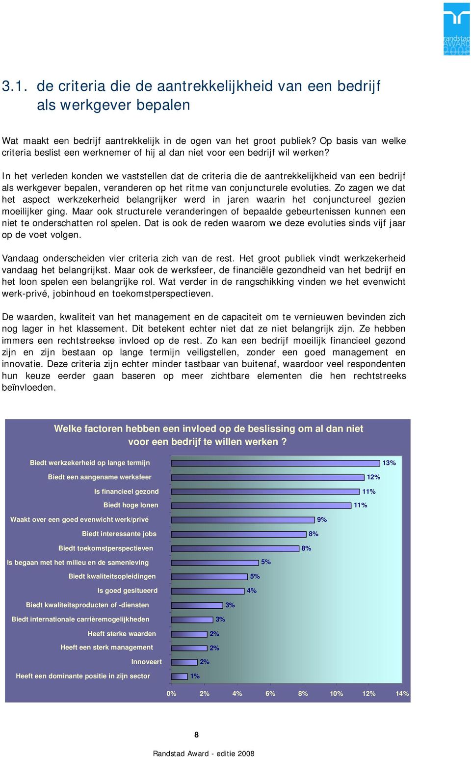 In het verleden konden we vaststellen dat de criteria die de aantrekkelijkheid van een bedrijf als werkgever bepalen, veranderen op het ritme van conjuncturele evoluties.