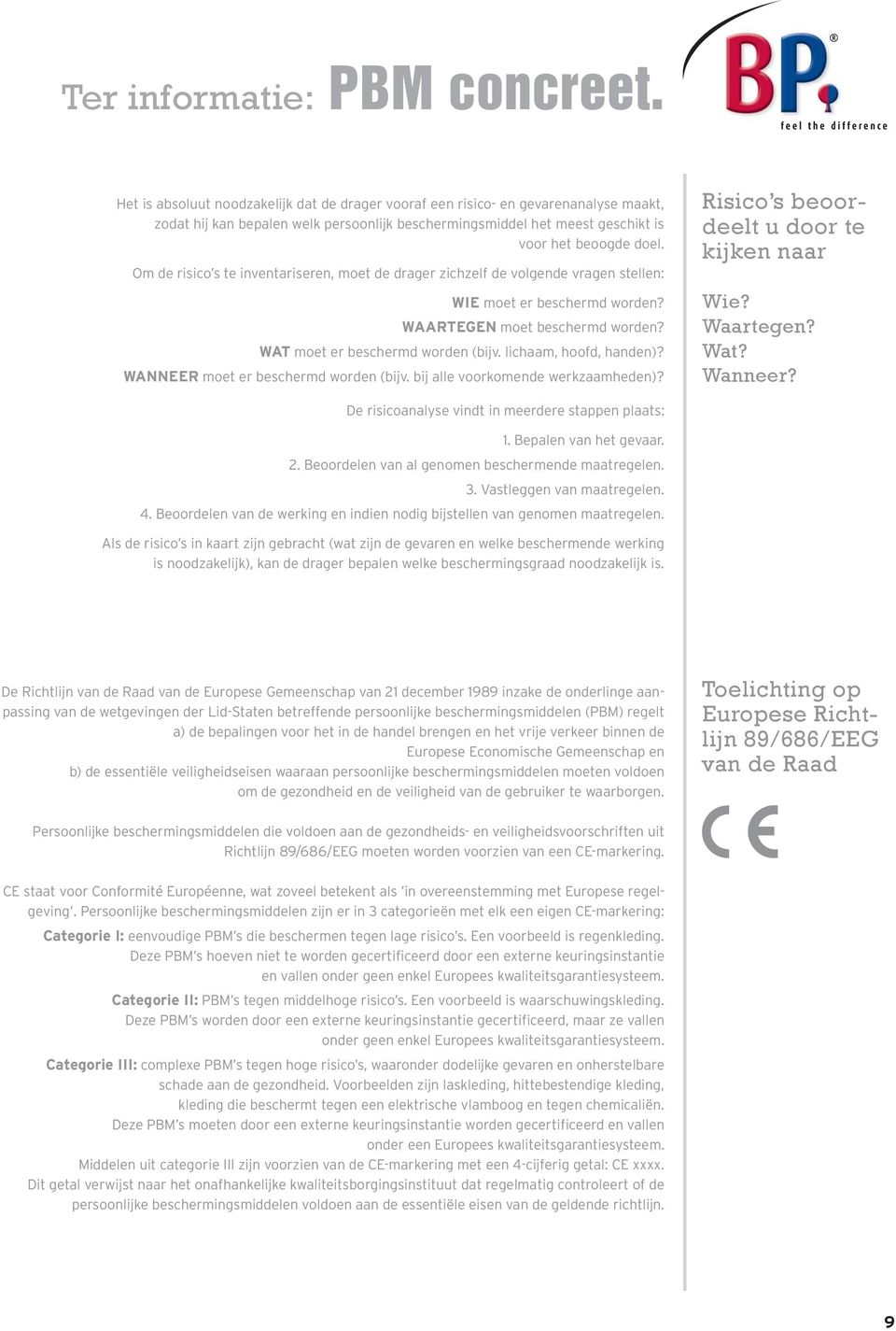 Om de risico s te inventariseren, moet de drager zichzelf de volgende vragen stellen: WIE moet er beschermd worden? WAARTEGEN moet beschermd worden? WAT moet er beschermd worden (bijv.