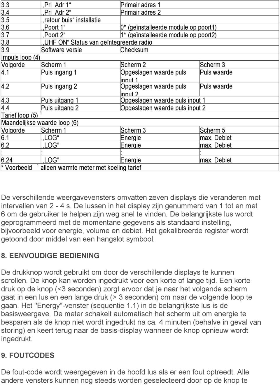 1 Puls ingang 1 Opgeslagen waarde puls Puls waarde 4.2 Puls ingang 2 input 1 Opgeslagen waarde puls Puls waarde 4.3 Puls uitgang 1 input 2 Opgeslagen waarde puls input 1 4.