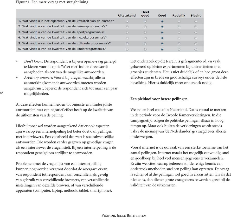 Arbitrary answers: Vooral bij vragen waarbij alle in aanmerking komende antwoorden moeten worden aangekruist, beperkt de respondent zich tot maar een paar mogelijkheden.