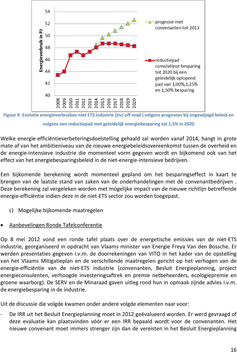 efficiëntieverbeteringsdoelstelling gehaald zal worden vanaf 2014, hangt in grote mate af van het ambitieniveau van de nieuwe energiebeleidsovereenkomst tussen de overheid en de energie intensieve