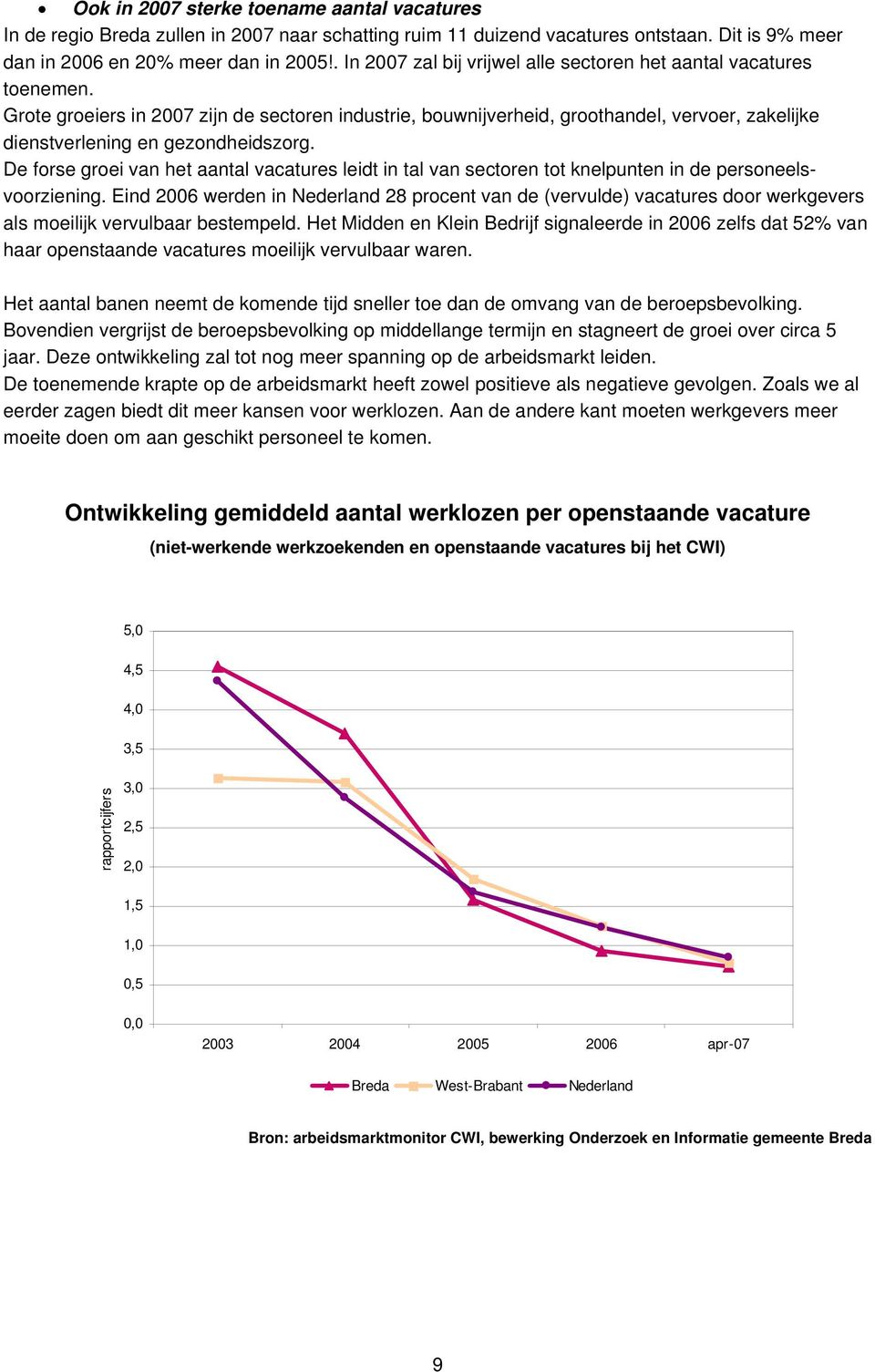 Grote groeiers in 2007 zijn de sectoren industrie, bouwnijverheid, groothandel, vervoer, zakelijke dienstverlening en gezondheidszorg.