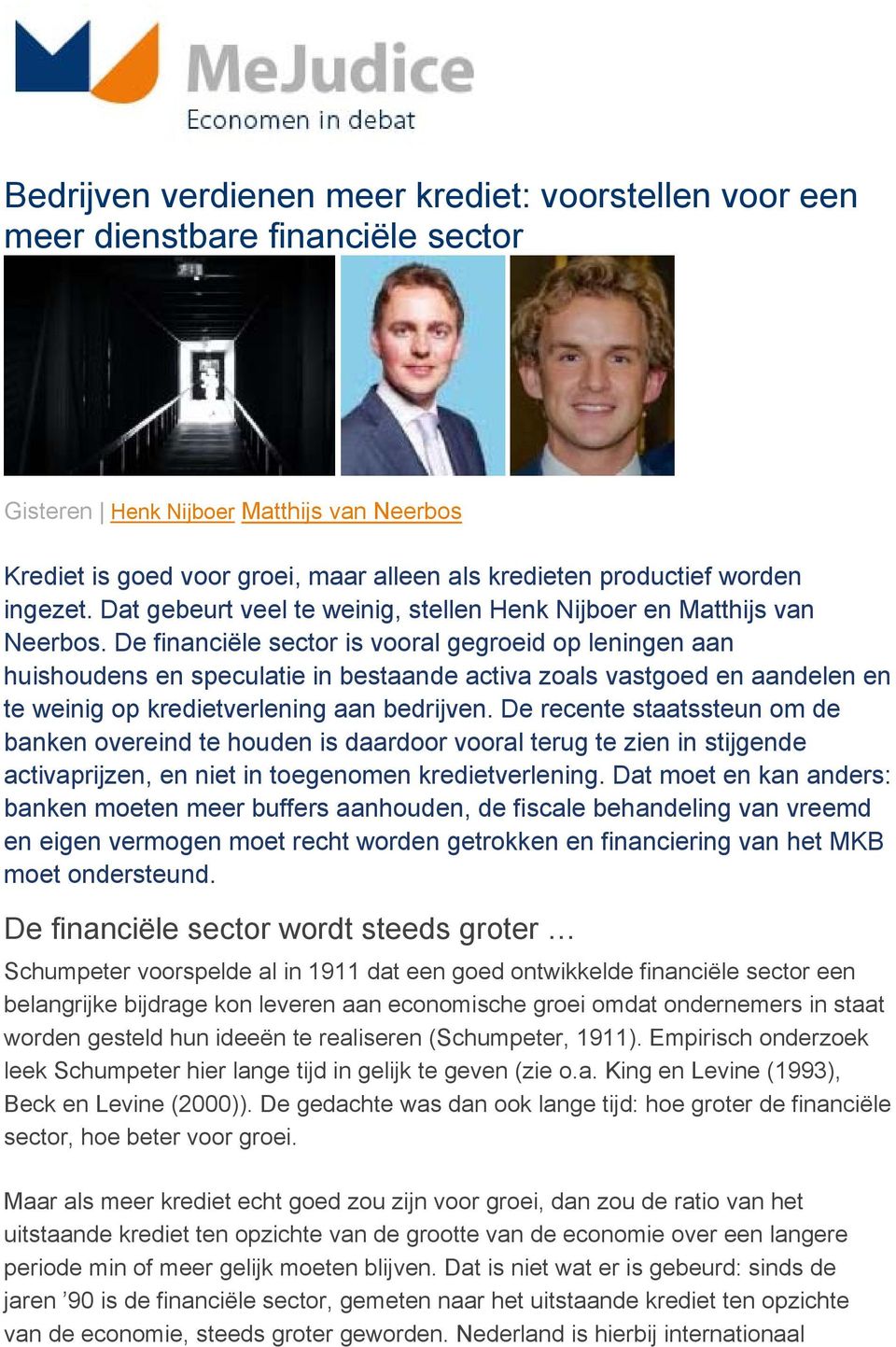 De financiële sector is vooral gegroeid op leningen aan huishoudens en speculatie in bestaande activa zoals vastgoed en aandelen en te weinig op kredietverlening aan bedrijven.