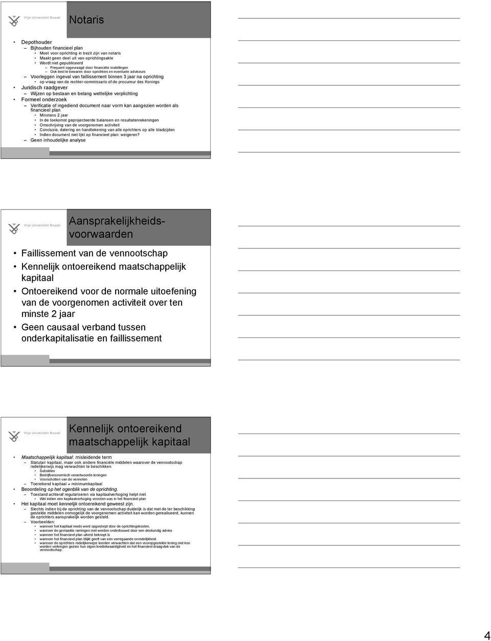 Konings Juridisch raadgever Wijzen op bestaan en belang wettelijke verplichting Formeel onderzoek Verificatie of ingediend document naar vorm kan aangezien worden als financieel plan Minstens 2 jaar