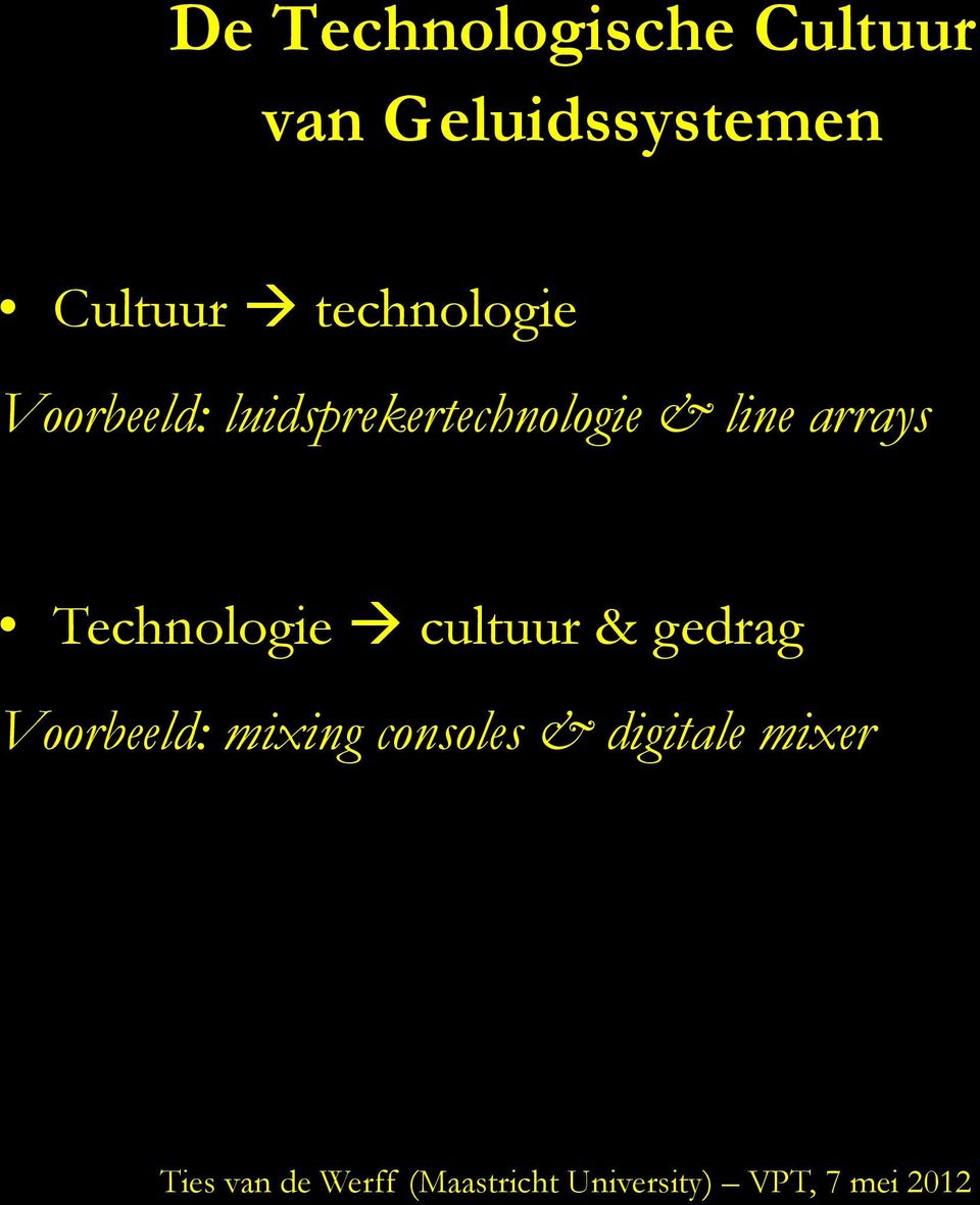 luidsprekertechnologie & line arrays