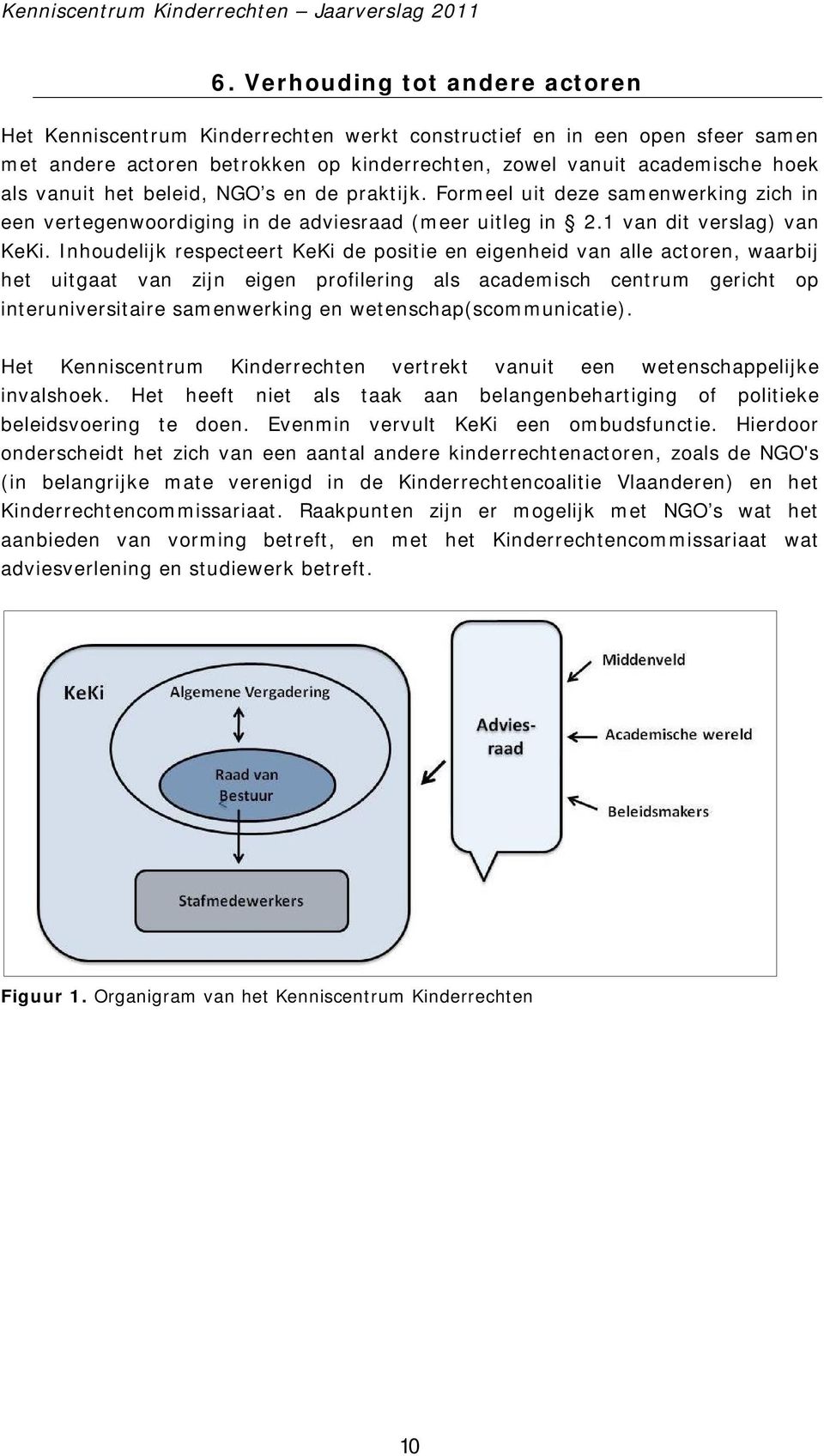 Inhoudelijk respecteert KeKi de positie en eigenheid van alle actoren, waarbij het uitgaat van zijn eigen profilering als academisch centrum gericht op interuniversitaire samenwerking en