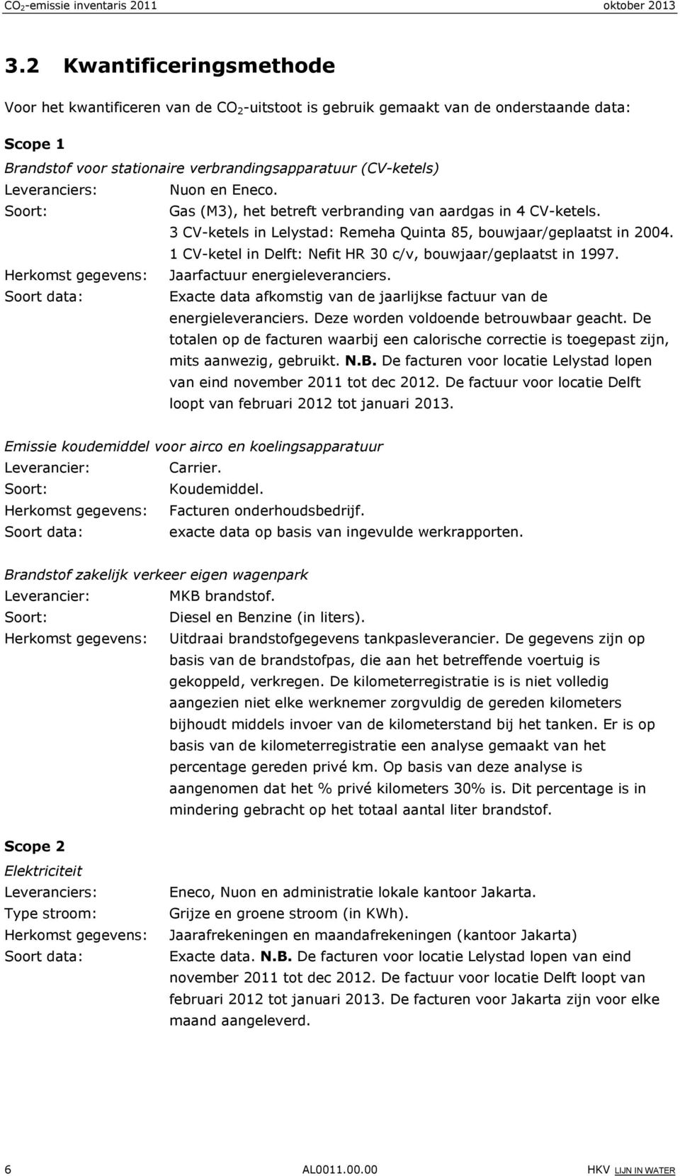 Nuon en Eneco. Soort: Gas (M3), het betreft verbranding van aardgas in 4 CV-ketels. 3 CV-ketels in Lelystad: Remeha Quinta 85, bouwjaar/geplaatst in 2004.