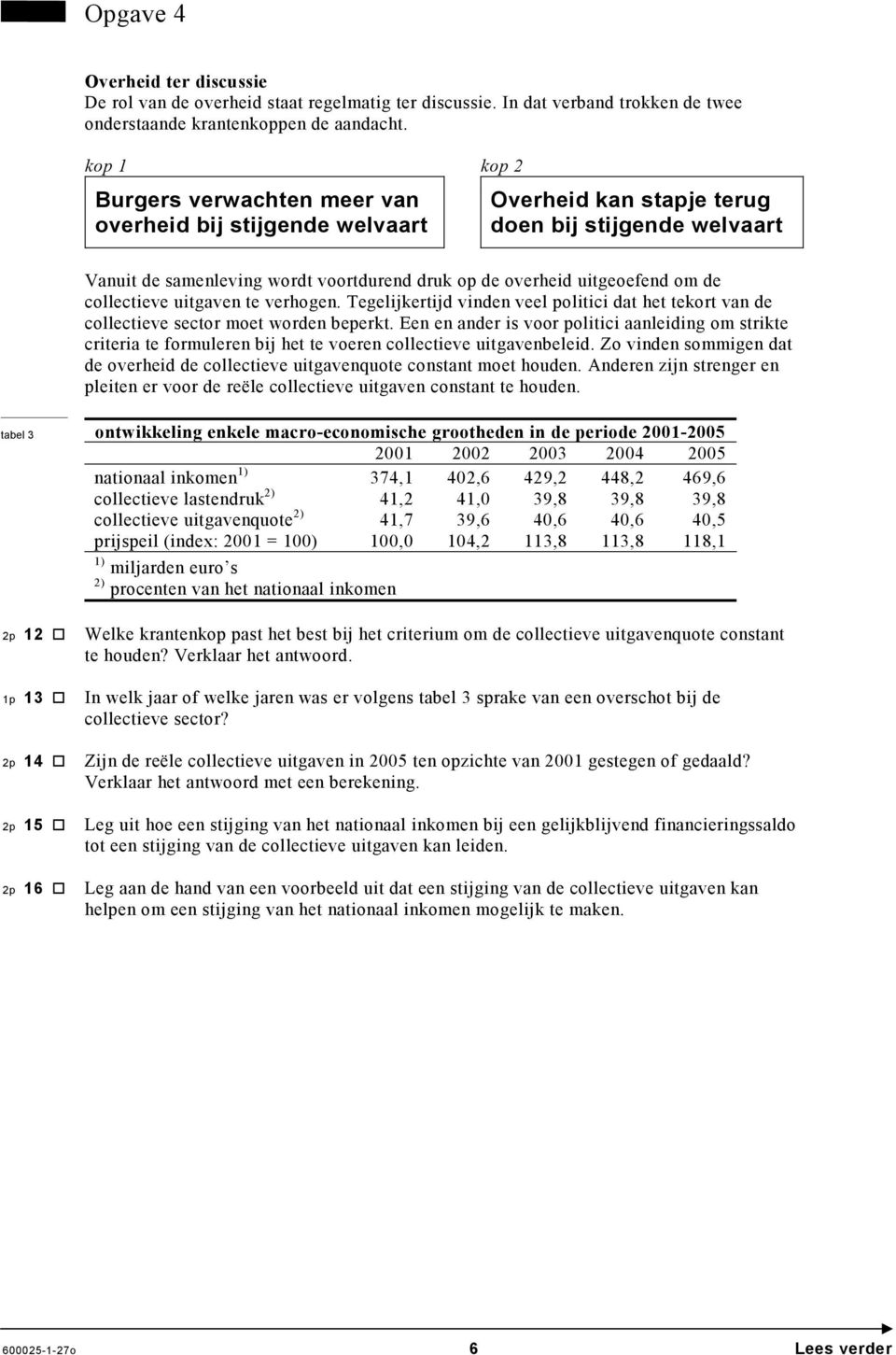 om de collectieve uitgaven te verhogen. Tegelijkertijd vinden veel politici dat het tekort van de collectieve sector moet worden beperkt.