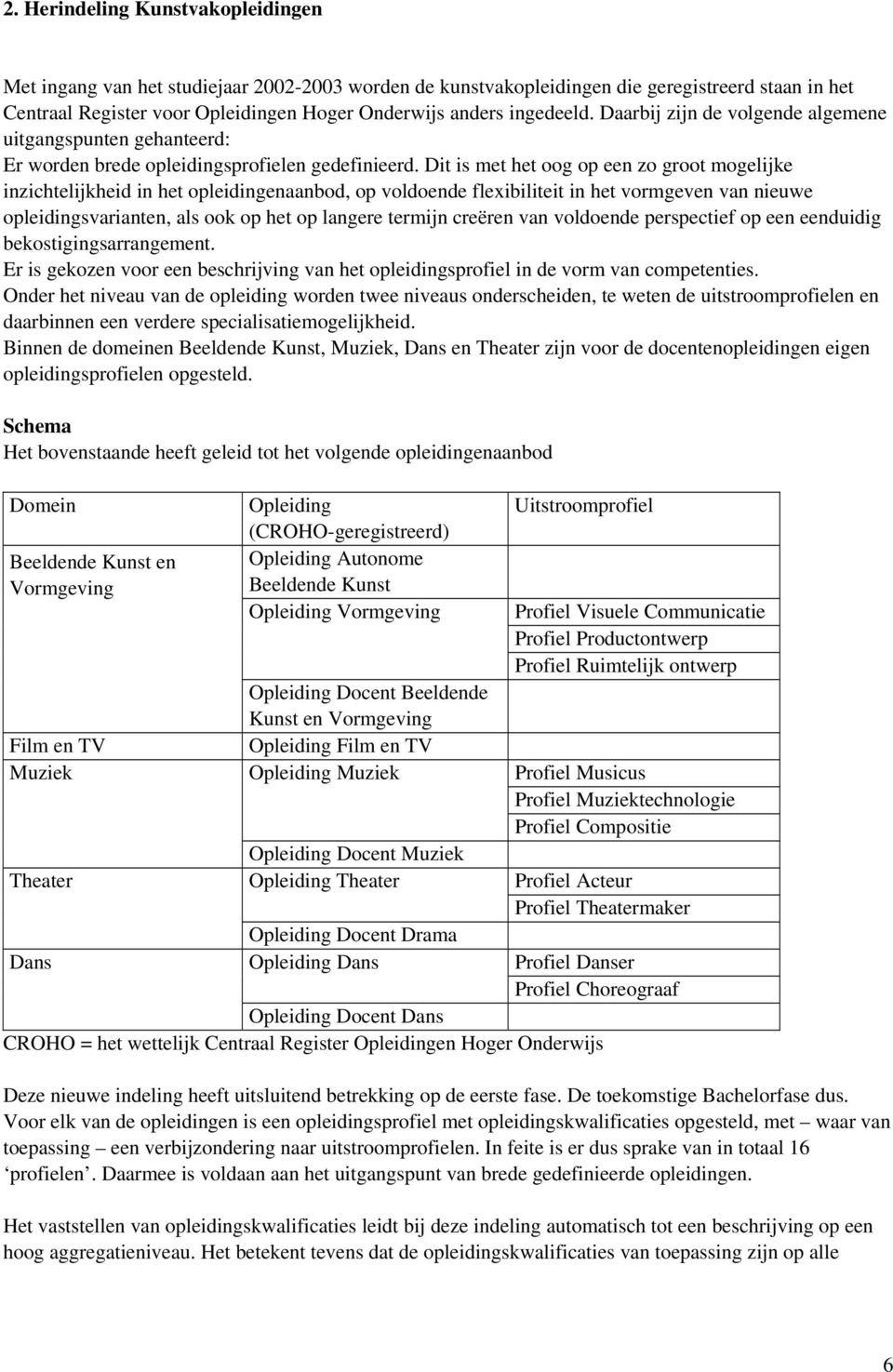 Dit is met het oog op een zo groot mogelijke inzichtelijkheid in het opleidingenaanbod, op voldoende flexibiliteit in het vormgeven van nieuwe opleidingsvarianten, als ook op het op langere termijn