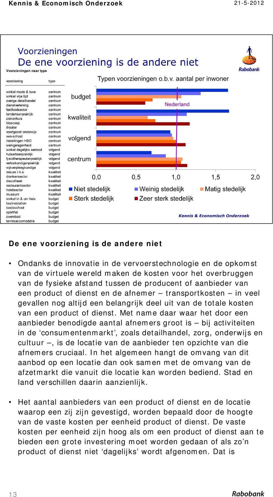 Met name daar waar het door een aanbieder benodigde aantal afnemers groot is bij activiteiten in de consumentenmarkt, zoals detailhandel, zorg, onderwijs en cultuur, is de locatie van de aanbieder