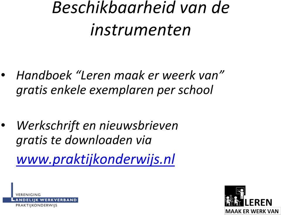 exemplaren per school Werkschrift en