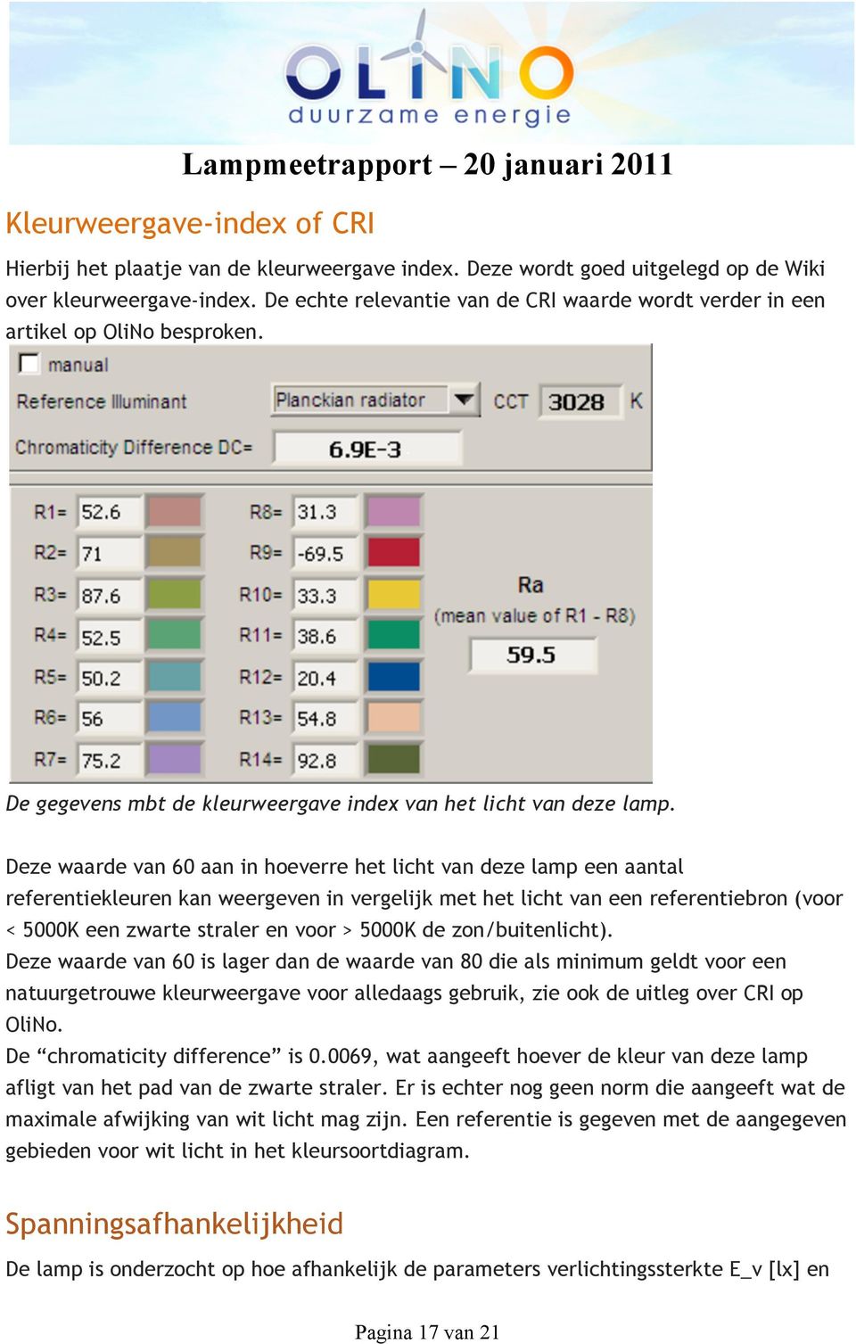 Deze waarde van 60 aan in hoeverre het licht van deze lamp een aantal referentiekleuren kan weergeven in vergelijk met het licht van een referentiebron (voor < 5000K een zwarte straler en voor >