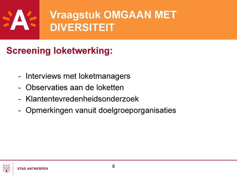 Observaties aan de loketten -