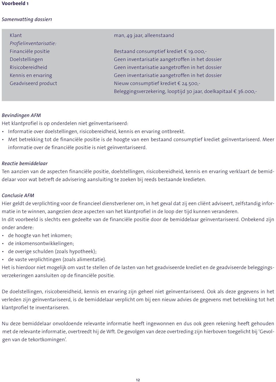 dossier Geadviseerd product Nieuw consumptief krediet 24.500,- Beleggingsverzekering, looptijd 30 jaar, doelkapitaal 36.