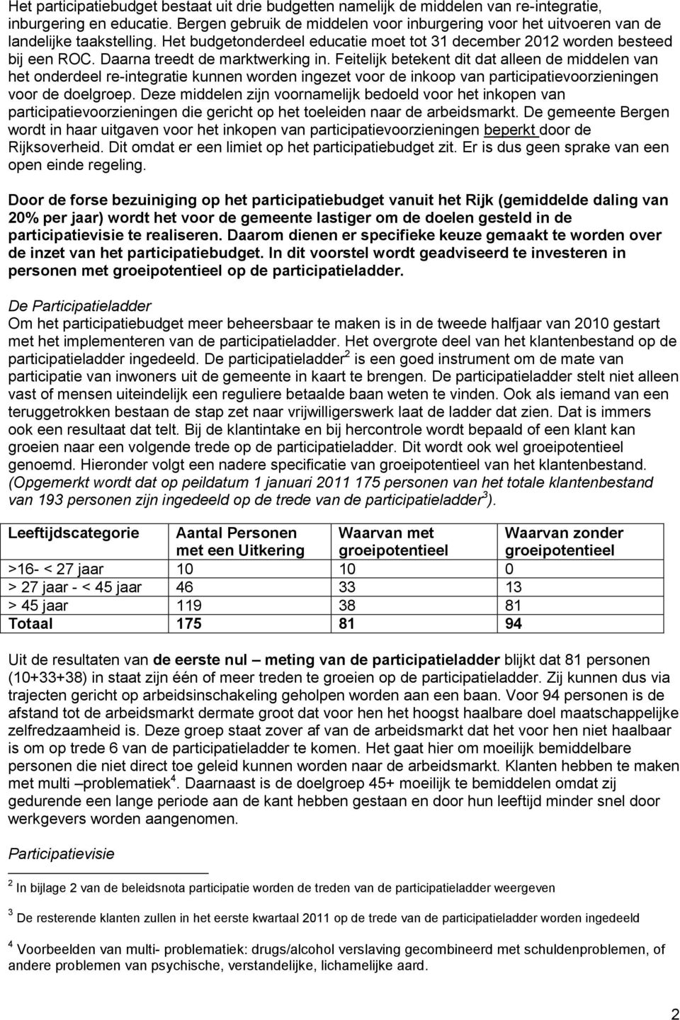 Daarna treedt de marktwerking in. Feitelijk betekent dit dat alleen de middelen van het onderdeel re-integratie kunnen worden ingezet voor de inkoop van participatievoorzieningen voor de doelgroep.