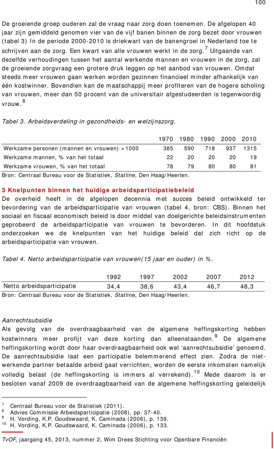 de zorg. Een kwart van alle vrouwen werkt in de zorg.