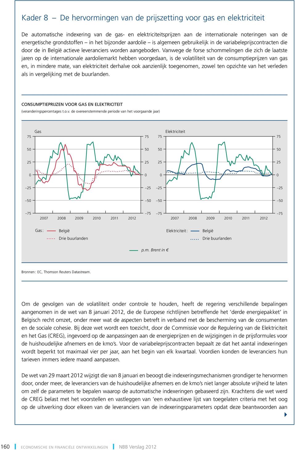 Vanwege de forse schommelingen die zich de laatste jaren op de internationale aardoliemarkt hebben voorgedaan, is de volatiliteit van de consumptieprijzen van gas en, in mindere mate, van