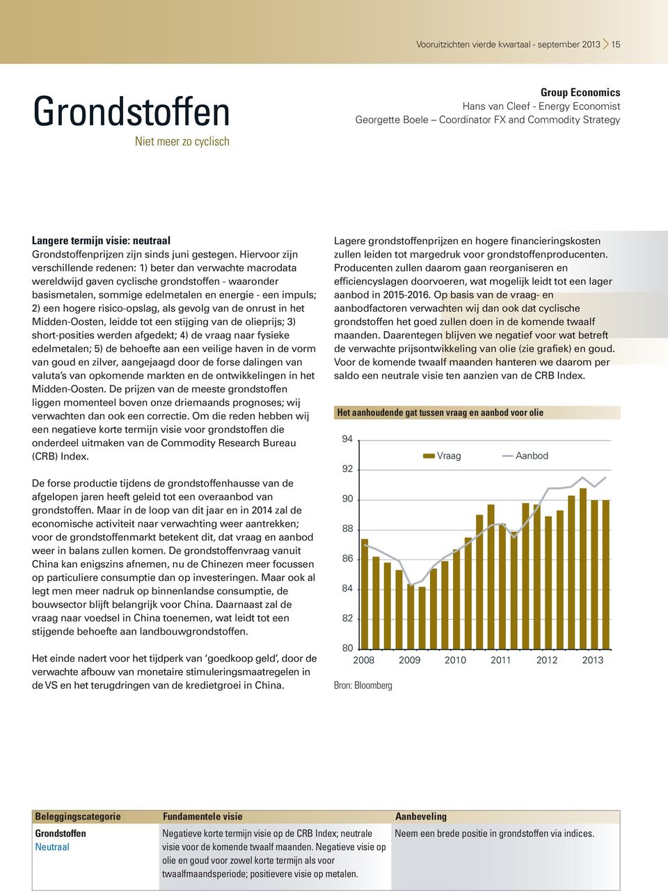 Hiervoor zijn verschillende redenen: 1) beter dan verwachte macrodata wereldwijd gaven cyclische grondstoffen - waaronder basismetalen, sommige edelmetalen en energie - een impuls; 2) een hogere