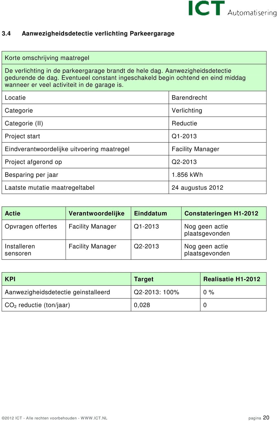 Barendrecht Verlichting Project start Q1-2013 Facility Manager Project afgerond op Q2-2013 1.