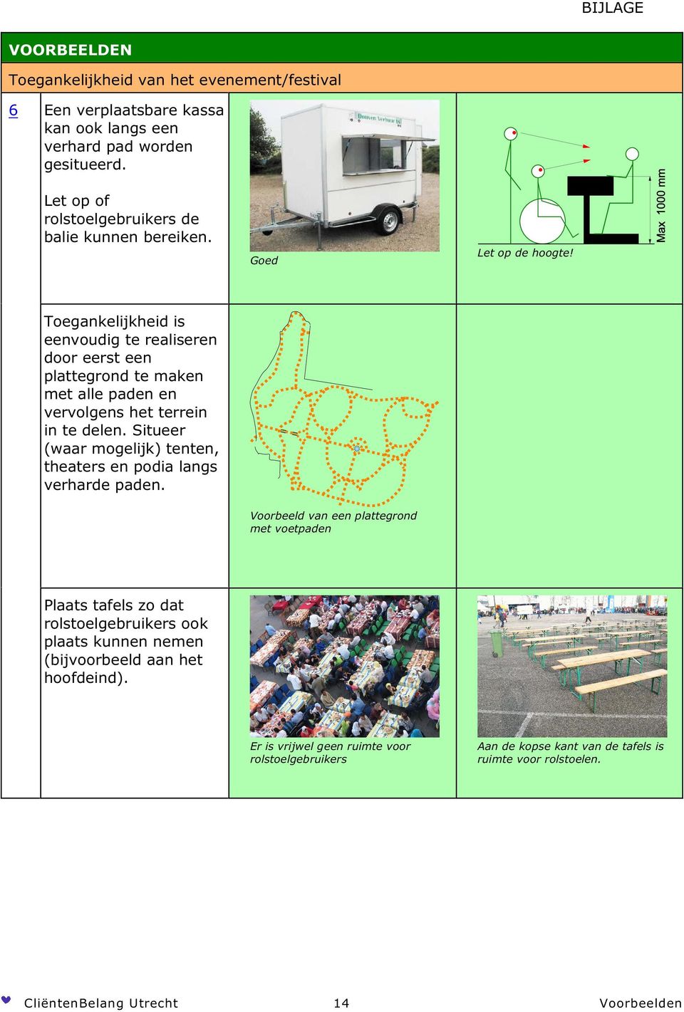 Toegankelijkheid is eenvoudig te realiseren door eerst een plattegrond te maken met alle paden en vervolgens het terrein in te delen.