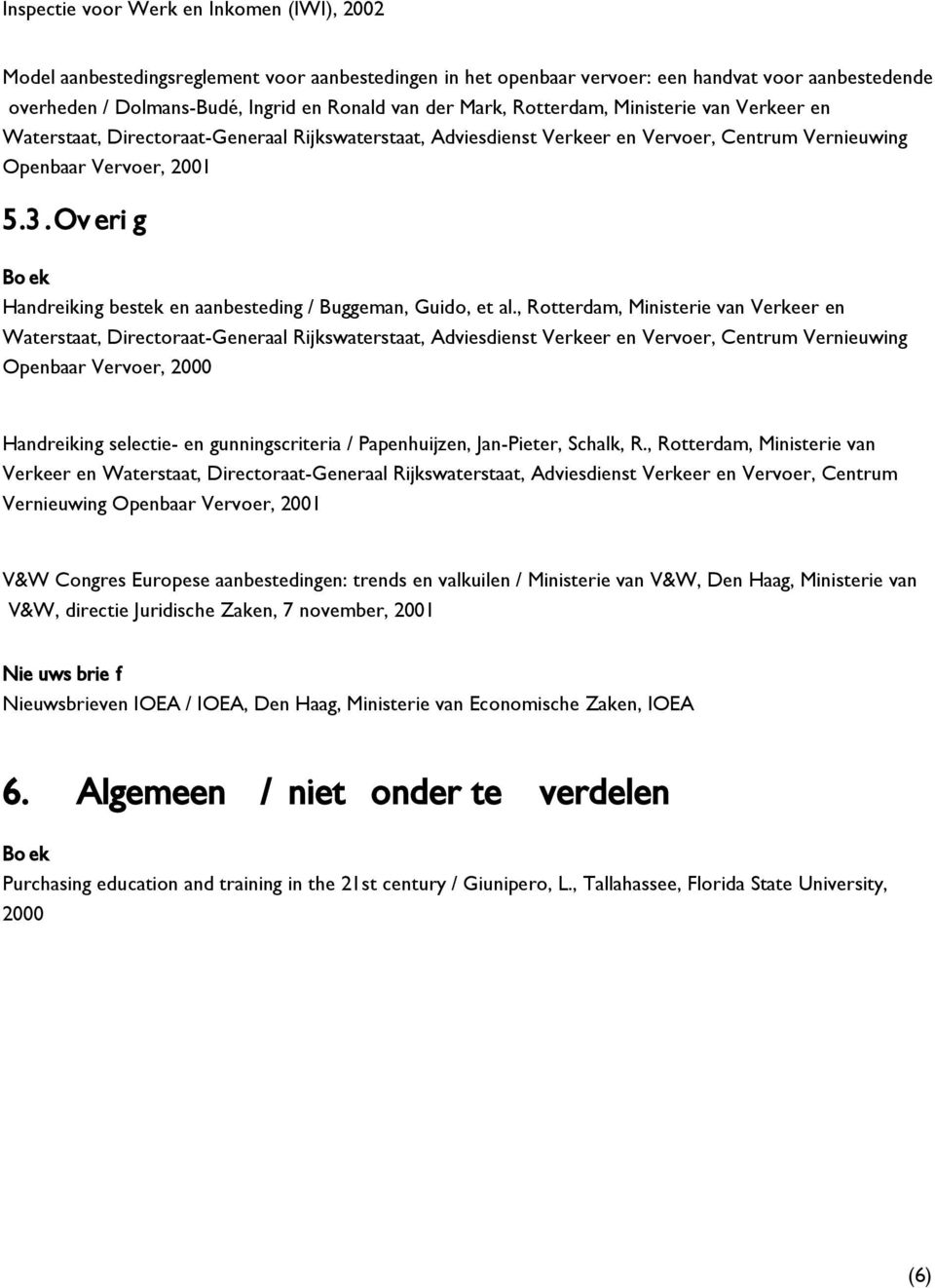 Ov eri g Handreiking bestek en aanbesteding / Buggeman, Guido, et al.