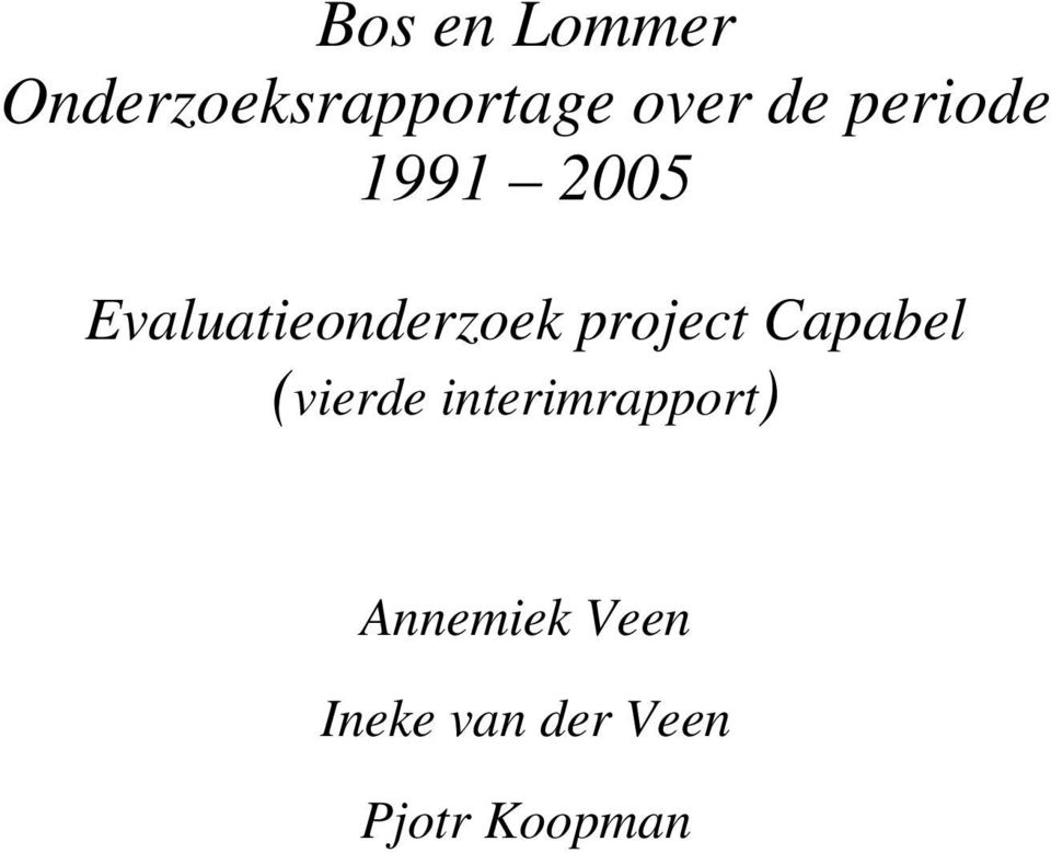 project Capabel (vierde interimrapport)