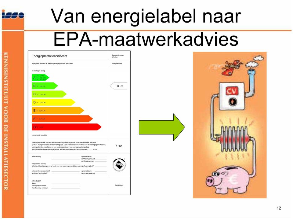 van een bestaande woning wordt uitgedrukt in de energie-index. Het getal geeft de energieprestatie van een woning aan.