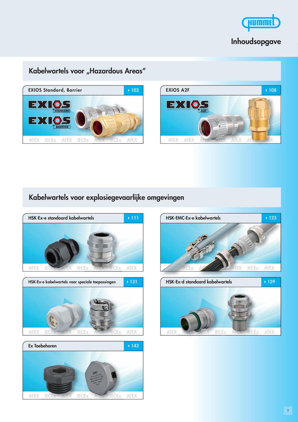 standaard kabelwartels 111 SK-EMC-Ex-e kabelwartels 123 SK-Ex-e kabelwartels