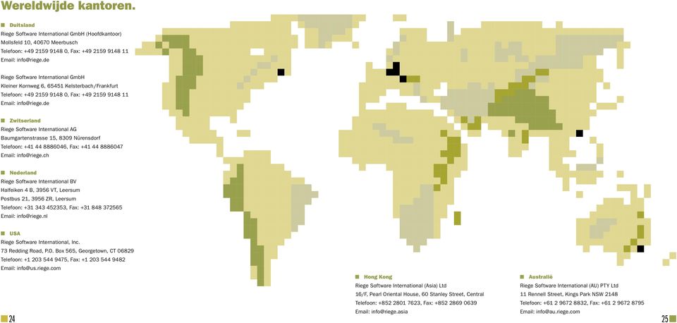de Zwitserland Riege Software International AG Baumgartenstrasse 15, 8309 Nürensdorf Telefoon: +41 44 8886046, Fax: +41 44 8886047 Email: info@riege.