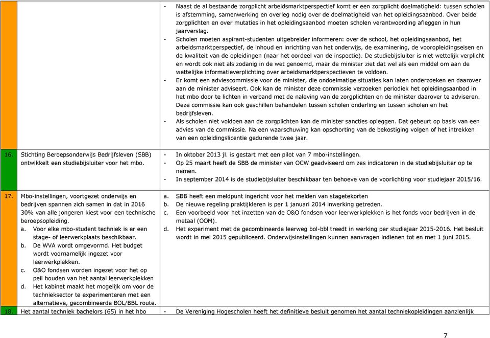 - Scholen moeten aspirant-studenten uitgebreider informeren: over de school, het opleidingsaanbod, het arbeidsmarktperspectief, de inhoud en inrichting van het onderwijs, de examinering, de