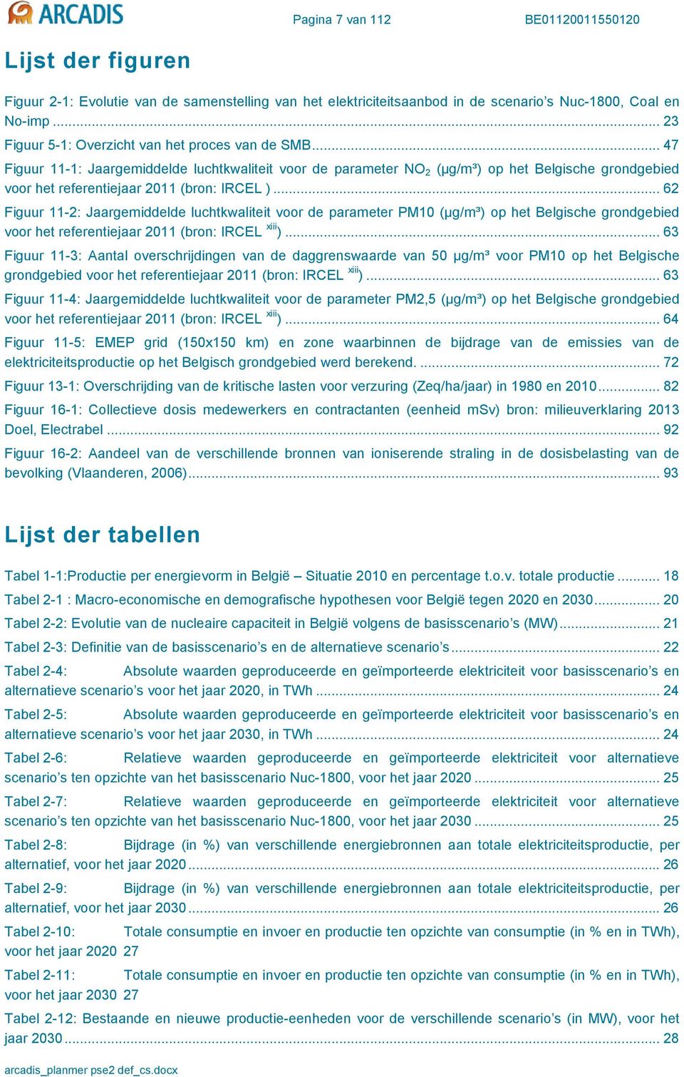 .. 47 Figuur 11-1: Jaargemiddelde luchtkwaliteit voor de parameter NO 2 (µg/m³) op het Belgische grondgebied voor het referentiejaar 2011 (bron: IRCEL ).