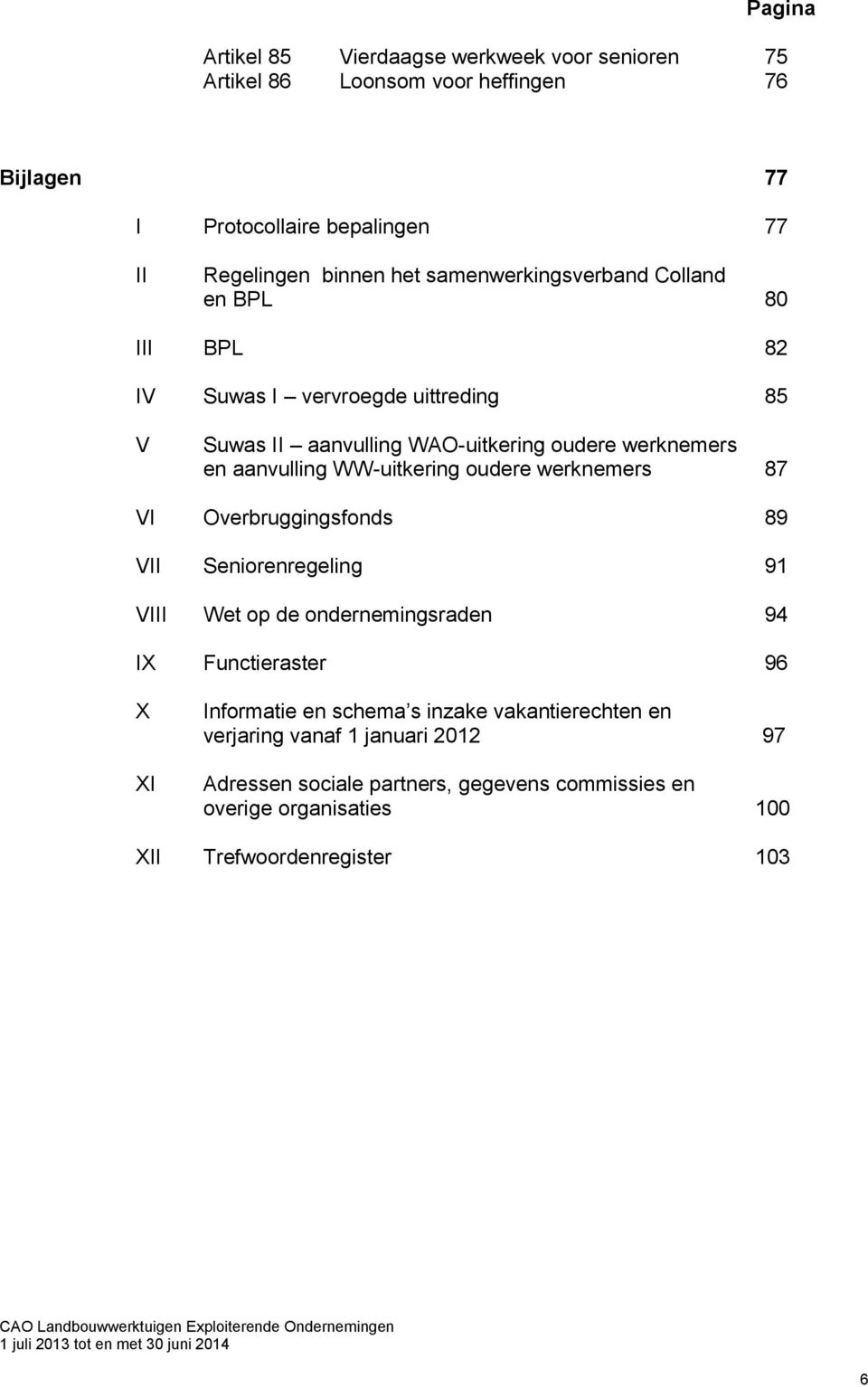 WW-uitkering oudere werknemers 87 VI Overbruggingsfonds 89 VII Seniorenregeling 91 VIII Wet op de ondernemingsraden 94 IX Functieraster 96 X XI Informatie en