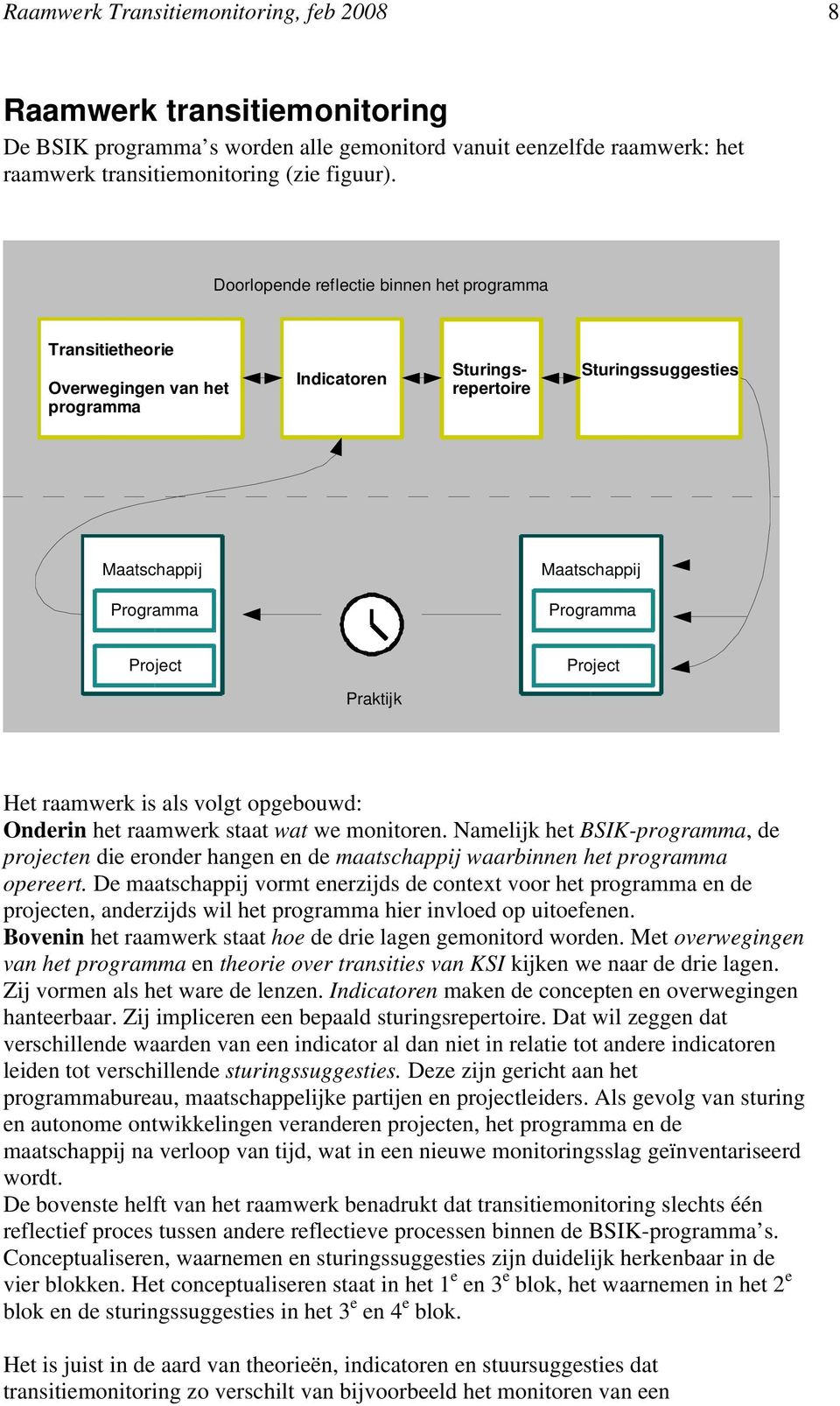 Project Praktijk Het raamwerk is als volgt opgebouwd: Onderin het raamwerk staat wat we monitoren.