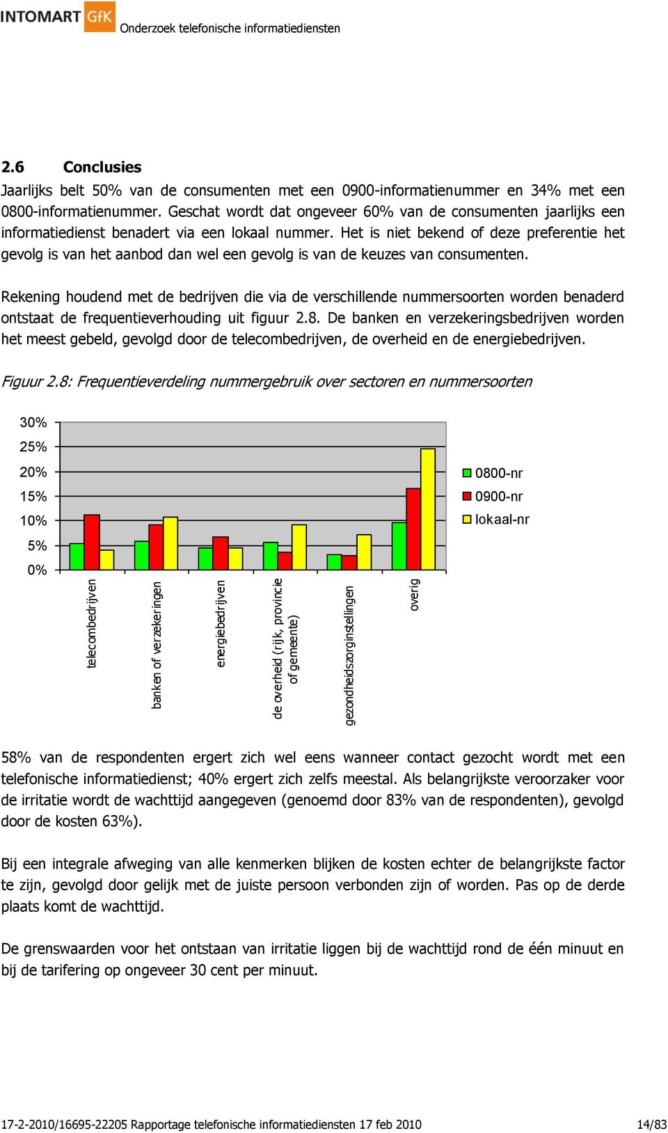 Geschat wordt dat ongeveer 60% van de consumenten jaarlijks een informatiedienst benadert via een lokaal nummer.