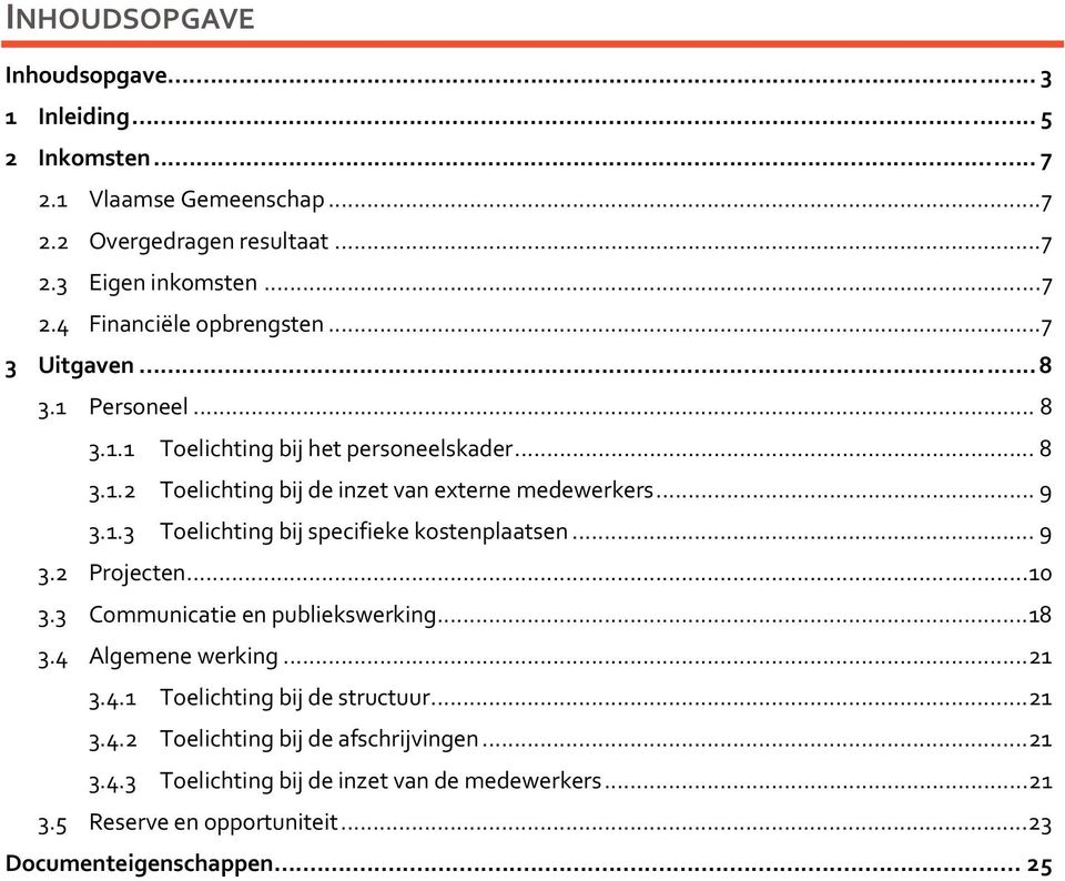 .. 9 3.2 Projecten...10 3.3 Communicatie en publiekswerking...18 3.4 Algemene werking...21 3.4.1 Toelichting bij de structuur...21 3.4.2 Toelichting bij de afschrijvingen.