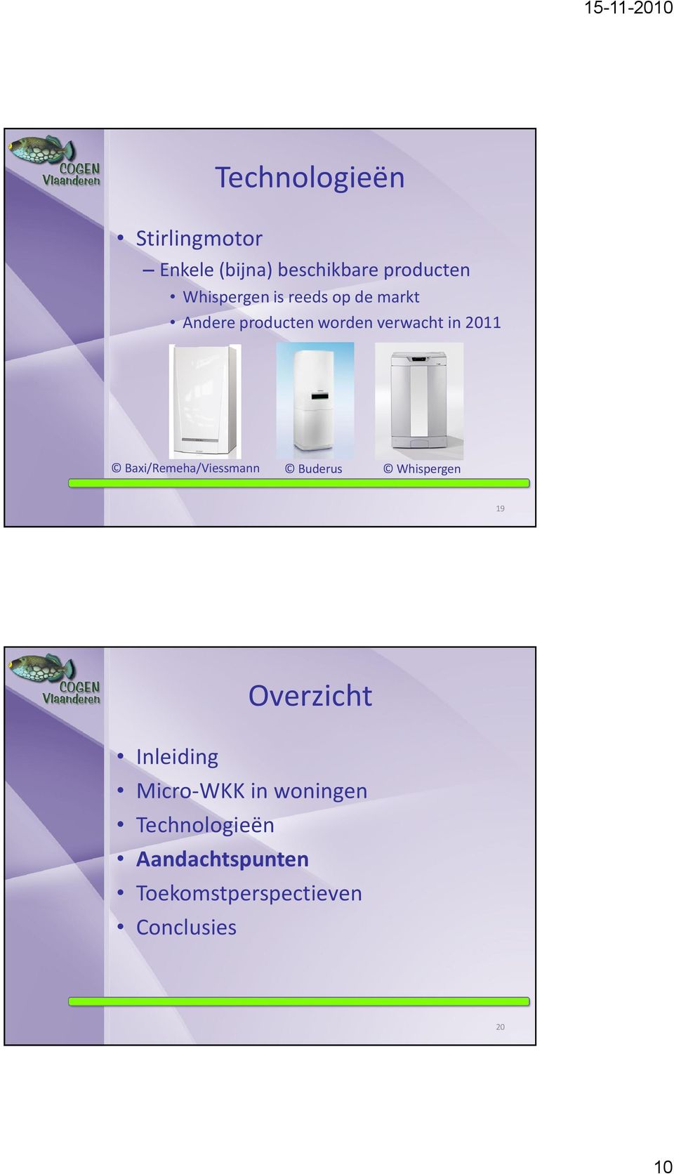 Baxi/Remeha/Viessmann Buderus Whispergen 19 Overzicht Inleiding