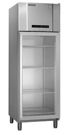 PLUS - Koel- en vrieskasten, gastronorm 2/1 diep PLUS KG 600 CXG 4S - koelkast met glasdeur 866020301 (A) Deur rechts of links afgehangen, met slot, zelfsluitende deur, pedaal deuropener, 4 RVS