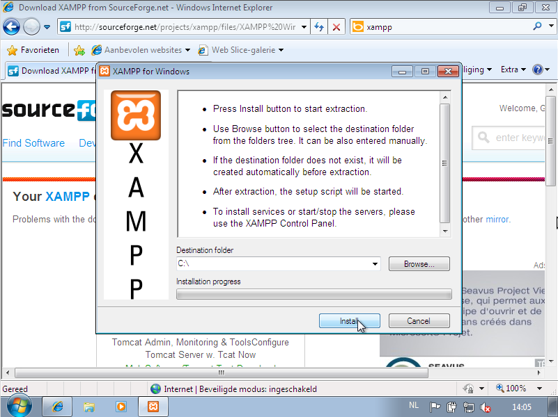 Figuur 5: Start de XAMPP installer, en