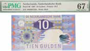 2018. Nederland. 10 gulden. Bankbiljet. Type 1968. Frans Hals. - Superb Gem UNC. (Alm. 49-1. Pick. 91b). Serienummer 4304082915. PMG grading 67. - Superb Gem UNC. 70,- 2023. Nederland. 10 gulden. Bankbiljet. Type 1997.