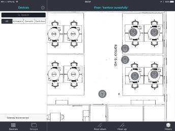 Wireleds ipad App Lampen toewijzen aan schakelaars Lampen toewijzen aan sensoren