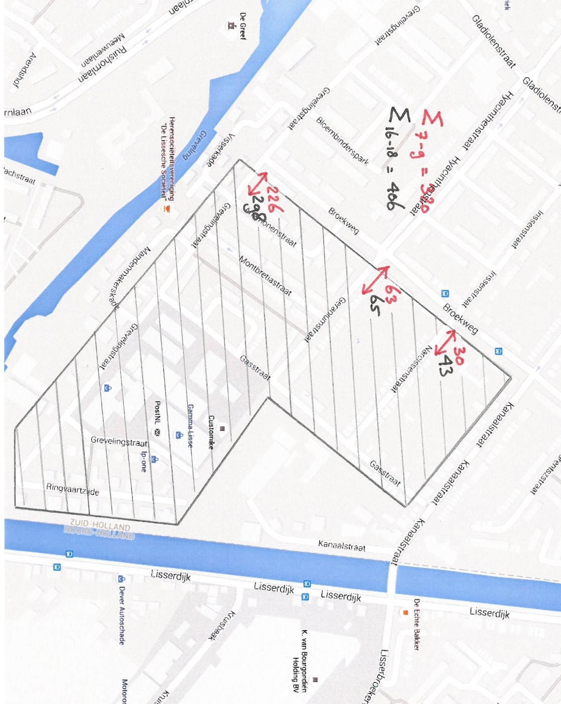 Meerzicht Verkeerstromen 8 Verkeerstellingen: rood is 7-9 uur zwart is 16-18 uur per