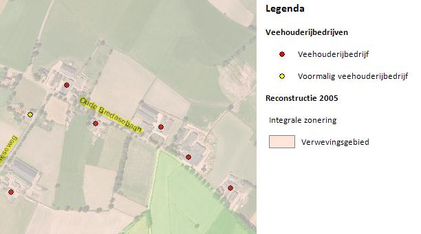 Oude Bredasebaan 9 Oude Bredasebaan 11 Oude Bredasebaan 24 Oude Bredasebaan 13 Oude Bredasebaan 15 Figuur 20: Uitsnede Veehouderijbedrijvenkaart Oude Bredasebaan, provincie Noord-Brabant Looneind 3a