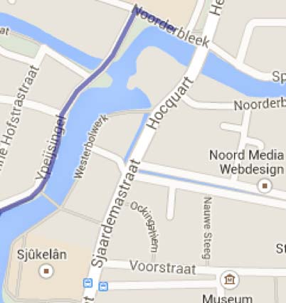 18 Harlingen - Franeker (A1) Ploeg: A1 Afstand: 9.03km Steek de historische draaibrug over in zuidelijke richting en op de rotonde 3/4 rond. Stationsweg.