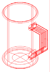 Klik op ok en men komt terug bij de tekening. Selecteer een deel van het handvat dat tegen het taslichaam aankomt als eerste solid, daarna het taslichaam als tweede solid.