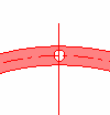 Boor nu een gat van 50 in het middelste gedeelte juist in het centerpunt. Trek een verticale lijn op 0, 100, 0 en neem nu een andere kleur.