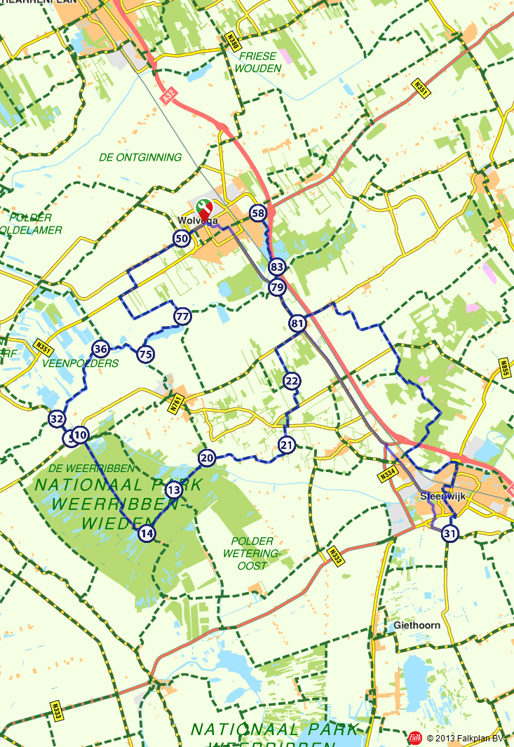 Fietsroute 122279 Wolvega,