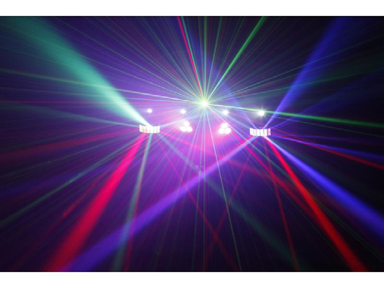 JB Systems Partybeams Gecombineerd Beams-effect met Strobo Beams: 8 LED projectors met 9W RGB LED s - 8 Strobo: 4 krachtige koud witte LED s DMX (3/9/14 kanaals), Muziek, Auto, Master/Slave