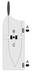 c) Montage van de "FHT80TF" Maak de behuizing open. Met een geschikte platte schroevendraaier drukt u de "klikneuzen" aan de linker behuizingskant voorzichtig ca.
