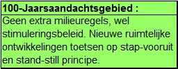 De in het gebiedsdossier opgenomen informatie heeft als belangrijkste doel om een eerste indicatie te geven van de risico s en de (on)mogelijkheden maar vooral om op basis van deze informatie het